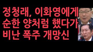 해병대 장성을 겁박했던 정청래 이화영 앞에서 순한 양처럼 했다가 비난 폭주 개망신 [upl. by Ialohcin]