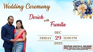 Wedding Ceremony Of DERICK with FRENITA  Watch LIVE [upl. by Linskey]