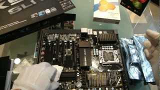 EVGA X58 Sli3 unboxing and completion of the Gaming PC  ゲーム用PCの完成 [upl. by Sesmar]