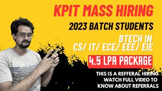 KPIT Mass Hiring 2023 Batch  BTech Students  Watch Full Video [upl. by Shep636]