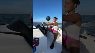 SPINNING A 🏀 ON A SPEED BOAT spinchallenge [upl. by Rfinnej]