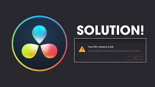 How to Fix Davinci Resolve Your GPU Memory Is Full [upl. by Aikel419]