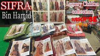 পূজার ধামাকা অফার SIFRA Bin Hamid Luxury Embroidered Chiffon Party dress 💯  Pakistani Collection [upl. by Nosrettap]