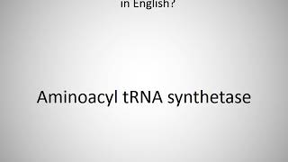 How to say Aminoacyl tRNA synthetase in English [upl. by Sesilu]