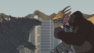 Godzilla Kong vs Mechagodzilla  Part 2  Animation [upl. by Ardeth290]