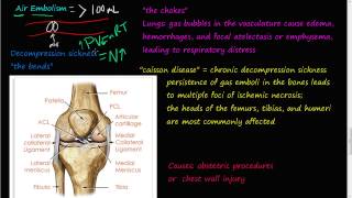 62P  Air Embolism decompression sickness the bends the chokes cassion disease [upl. by Eniretak]