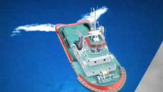 Manoeuvring with SHOTTEL STERN DRIVEtug simulator NAVIEIRA JALISIA [upl. by Goulder376]