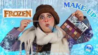 EISKALT ❄️ Ich habe mein komplettes Makeup EINGEFROREN und schminke mich damit 🌬❄️ [upl. by Dobb47]