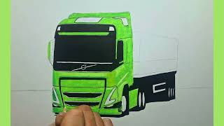 como desenhar um caminhão Volvo FH [upl. by Kirkpatrick]