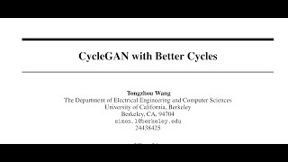 CycleGAN with Better Cycles [upl. by Faso]