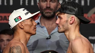 Mauricio Lara MISSES WEIGHT LOSES TITLE vs Leigh Wood 2 • FULL WEIGHIN  DAZN Boxing [upl. by Natsrik]