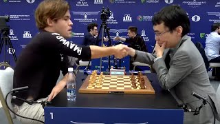 Magnus Carlsen2887 vs Yu Yangyi2762  World Blitz Chess Championship 2023 [upl. by Renaxela]