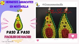 Aretes En MOSTACILLA Checa 🤩 PASO A PASO Con Forma De Aguacate 🥑 [upl. by Ahtiuqal679]