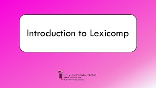 Introduction to Lexicomp [upl. by Gathard591]