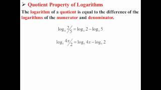 Quotient Property of Logarithms [upl. by Notxap]