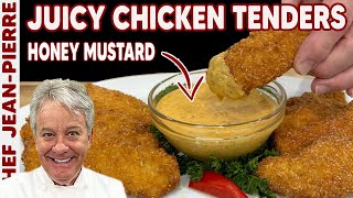 Juicy and Crispy Chicken Tenders with Honey Mustard Sauce Chef JeanPierre [upl. by Ainna898]