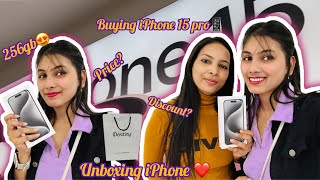 Buying iPhone 15 pro 📱😍 discount  iPhone 15 pro  buying phone  price  kjl vlogs🌸vlog [upl. by Jenny375]