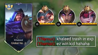 KHALEED GUIDE TO DOMINATE TANKY ENEMY IN EXP LANE  BEST DAMAGE BUILD KHALEED 2024 [upl. by Elo]