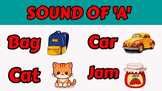 Sound Of A  A Sound Word  Vowel Sounds  Learning Vedios for kids [upl. by Eiramadnil]