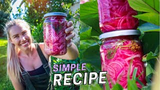 Simple Homemade Pickled Red Onion Recipe  Creating a Selfsufficient Lifestyle 🌿 [upl. by Mansfield968]