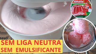 SEM emulsificante SEM liga neutra SORVETE CASEIRO SÓ COM 1 GELATINA muito fácil [upl. by Aelanej]