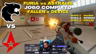 FURIA vs ASTRALIS  JOGO COMPLETO Todos os Mapas BetBoom Dacha 2023 [upl. by Parcel106]