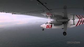 BN2 Islander  Offshoreflight to Helgoland  wing and pilot´s view [upl. by Hairabez365]