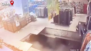 Woman gets swallowed by shops floor as it collapses at China mall video viral [upl. by Yngiram]