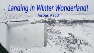 Landing in Winter Wonderland in Helsinki Finland on a Finnair A350 [upl. by Fields]