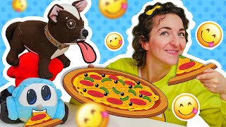 Lavoretti facili per bambini con il cane Cioccolata Facciamo la pizza Video per bambini [upl. by Ttezzil]