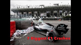 Valtteri Bottas 7 Biggest F1 Crashes [upl. by Vala]