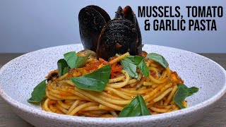 Tomato Garlic amp Mussel Pasta  How To Make Recipe [upl. by Supmart]