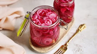 Quick Pickled Red Onions  Prepared in 10 minutes [upl. by Siramed]