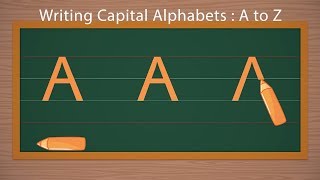 Writing Capital Letters  How to Write Alphabets  Beautiful Handwriting  School Learning Video [upl. by Ialohcin157]