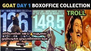 Goat Day 1 Boxoffice collection Troll  Goat vs Leo Boxoffice collection  Thalapathyvijay  5GTroll [upl. by Ettelohcin]