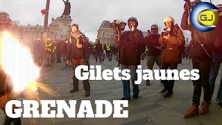 Une grenade explose et arrache les lunettes dun gilet jaune Police Paris 2 février 2019 [upl. by Dianne772]