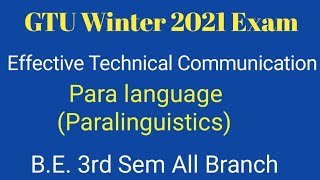 Para language  Paralinguistic  ETC  Chapter  1  Dynamics Of Communication  BESem3 [upl. by Olnek]