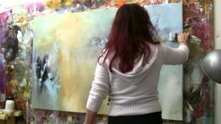 Abstract acrylic painting Demo  Abstrakte Malerei quotWindgeflüsterquot by ZacherFinet [upl. by Anassor]