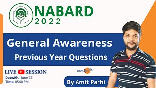 NABARD 2022  Previous Year GA Questions  General Awareness  By Amit Parhi [upl. by Shaw]