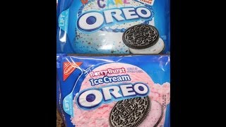 Chocolate Birthday Cake Oreo amp Berry Burst Ice Cream Oreo Review [upl. by Niletak]