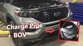 Explorer ST  Charge Pipe BOV Intake and Intercooler Install  Part 2 of Adams Build [upl. by Edrahs214]