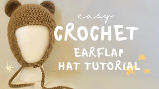 Crochet Earflap Hat Tutorial  Quick amp Easy [upl. by Marigolda]