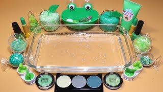 Color Series Season4 Mixing quotGreenquotMakeupPartsglitter Into Clear Slime quotGreen Holicquot [upl. by Vladimar934]