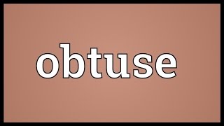 Obtuse Meaning [upl. by Yrocaj]