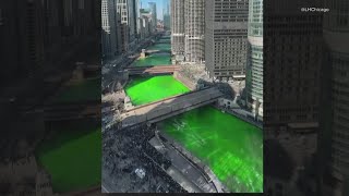 Chicago dyes river green for St Patricks Day [upl. by Oahc731]