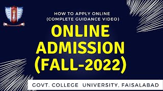 Online Admission in GCUF FALL2022  How to Apply Online  GCUF Admission [upl. by Alex]