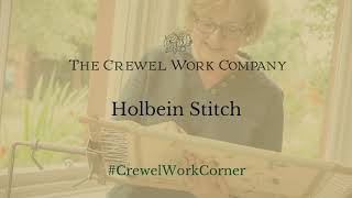 The Crewel Work Company  Holbein Stitch demo [upl. by Adlanor]