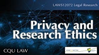 Privacy and Research Ethics [upl. by Ykroc]