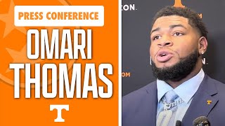 Tennessee footballs Omari Thomas talks about the 2023 Vols season at SEC Media Days in Nashville [upl. by Moorish]