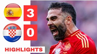 Spain vs Croatia HIGHLIGHTS 30 Morata Fabian amp Carvajal GOALS amp Lamine Yamal vs Croatia [upl. by Ailime]